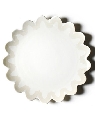 Coton Colors by Laura Johnson Ecru Arabesque Trim Scallop Edge Platter & Reviews - Serveware - Di... | Macys (US)