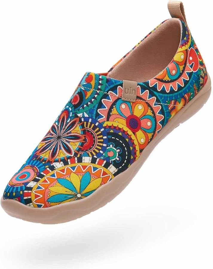 UIN Women's Blossom Slip On Shoes Colorful Comfortable Lightweight Art Travel Sneakers Casual Flo... | Amazon (US)