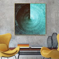 Abstract Print Painting On Canvas Large Painting Ready To Hang Blue Wall Art Home Decor Framed Cuadr | Etsy (US)