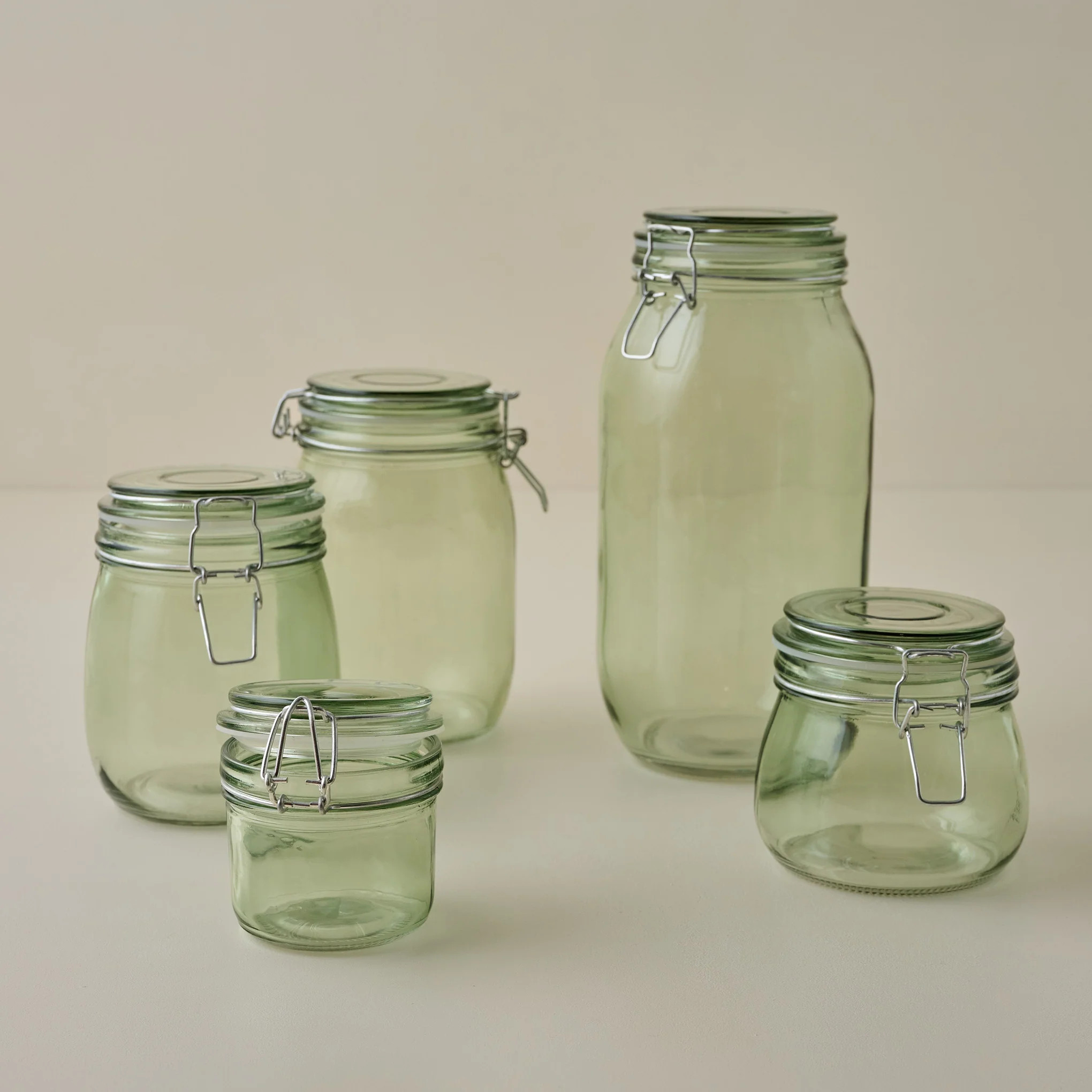 Magnolia Green Glass Storage Jar | Magnolia
