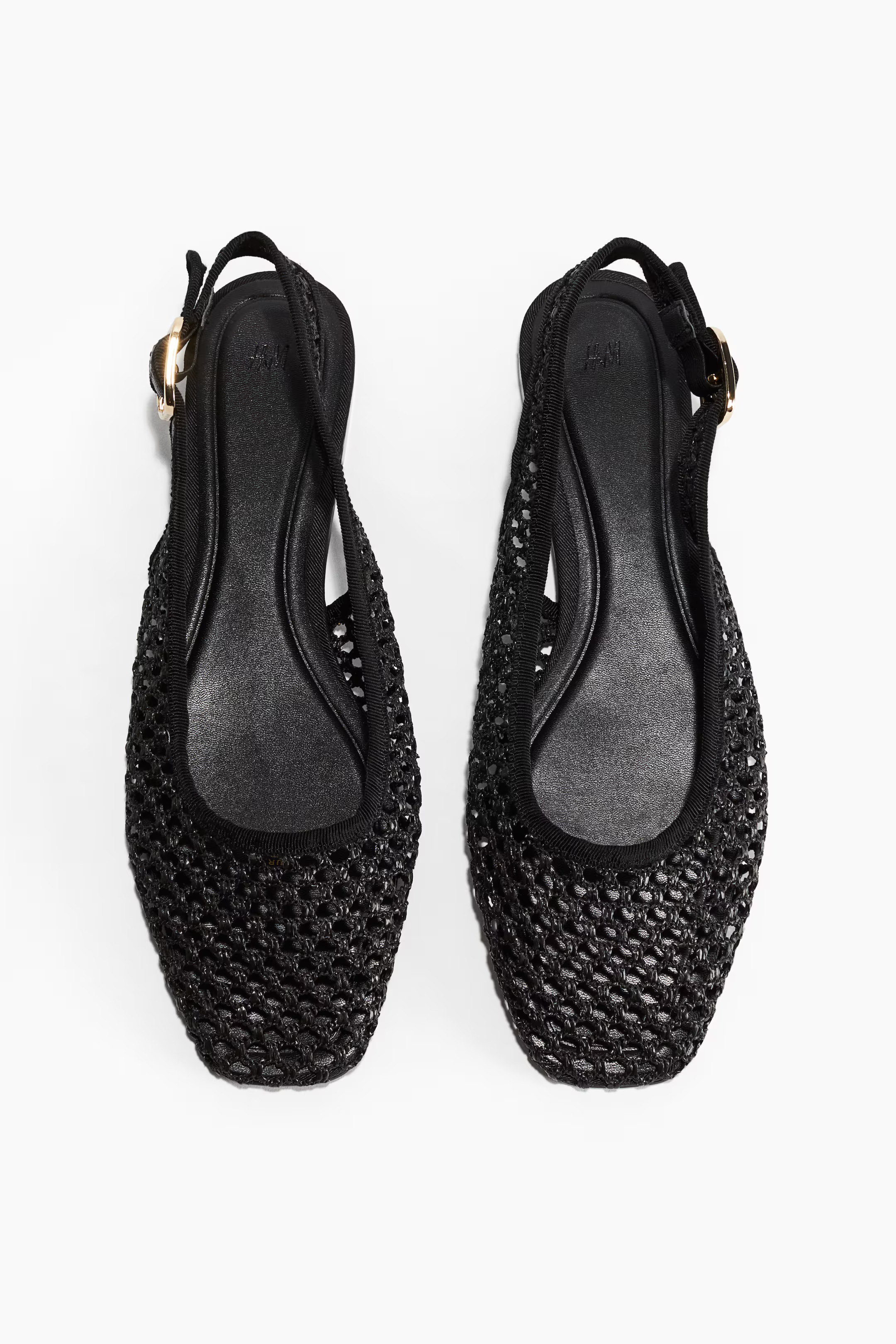 Mesh slingback sandals - Black - Ladies | H&M GB | H&M (UK, MY, IN, SG, PH, TW, HK)