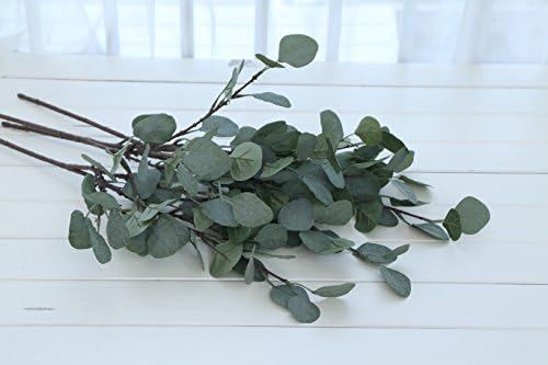 ZHIIHA Artificial Eucalyptus Garland Long Silver Dollar Leaves Foliage Plants Greenery Fake Plast... | Amazon (US)