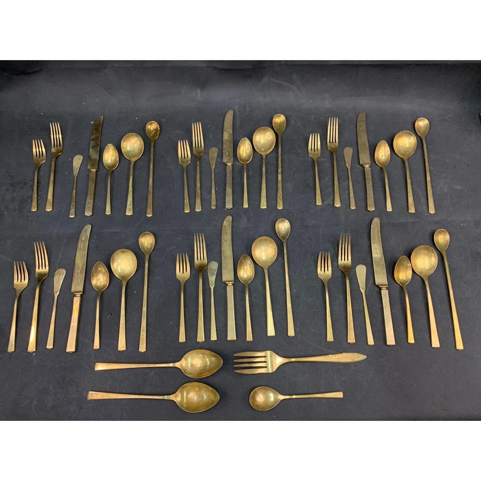 Dirigold Dirilyte MCM Gold Tone Empress 46 piece Flatware set  | eBay | eBay US