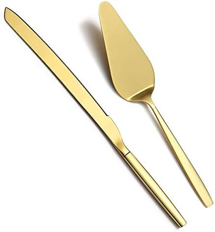Amazon.com | Berglander Gold Cake Pie Pastry Servers, Gold Cake Serving Set,Cake Knife and Server... | Amazon (US)