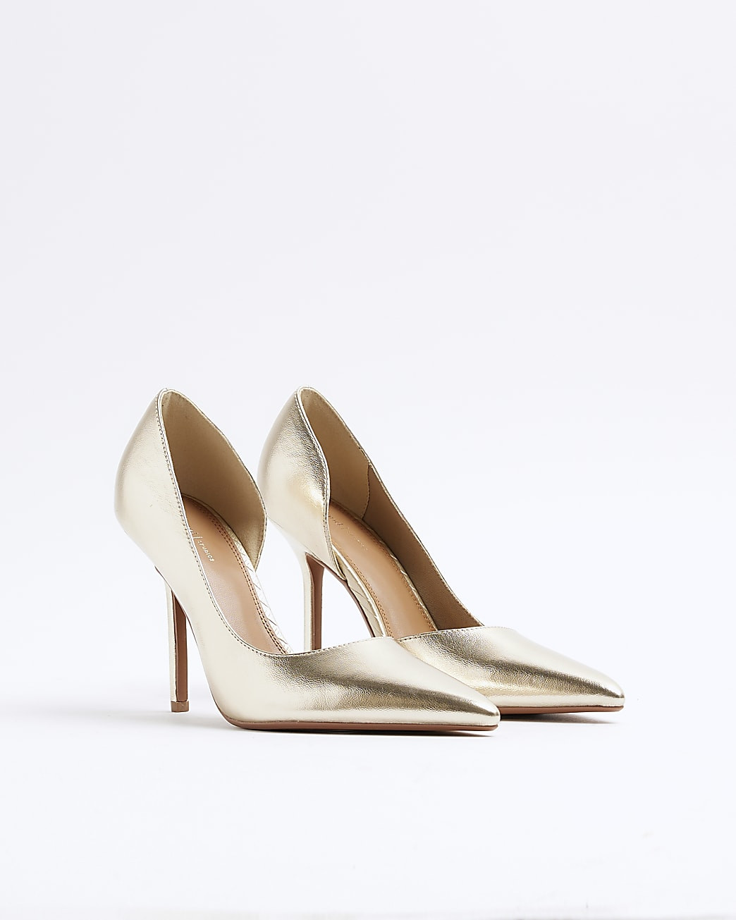 Gold Pointed Toe Court Heels | River Island UK & IE