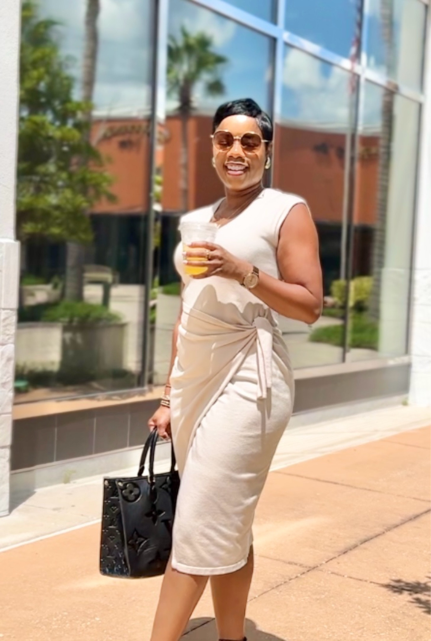 Simple and chic wrap dress in the color beige perfect for the office 

#LTKStyleTip #LTKOver40 #LTKSaleAlert