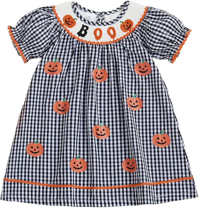 Toddler Little Baby Girl Summer Outfit Smocked Dress Puff Short Sleeve Stripes Dresses Kids Bouti... | Amazon (US)