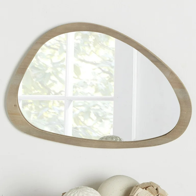 Patton 12x17 Natural Wood Framed Organic Irregular Shaped Wall Accent Mirror | Walmart (US)