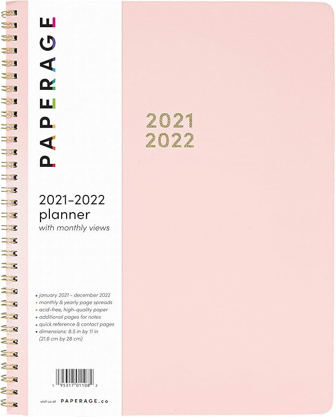 2 Year Planner 2021-2022 - Slim Design with MONTHLY Spreads and Yearly Plans, 8.5 in by 11 in, BL... | Amazon (US)