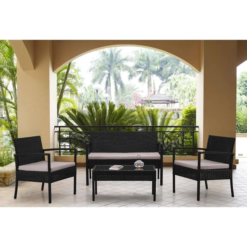 Wicker/Rattan 4 - Person Seating Group | Wayfair North America