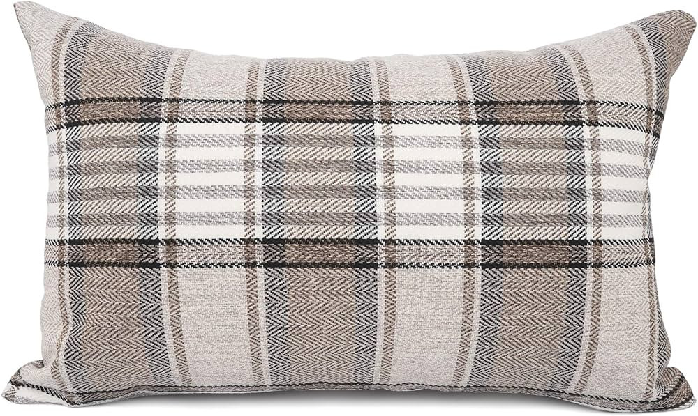 YOUR SMILE Retro Farmhouse Buffalo Tartan Chequer Stripe Plaid Cotton Linen Decorative Throw Pill... | Amazon (US)