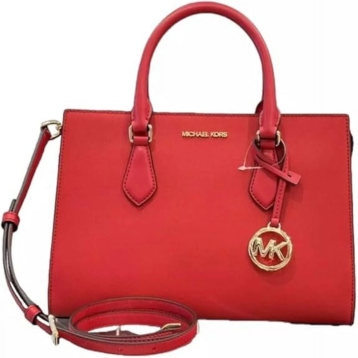 Michael Kors Sheila Medium Satchel Purse Handbag (Bright Red) | Walmart (US)