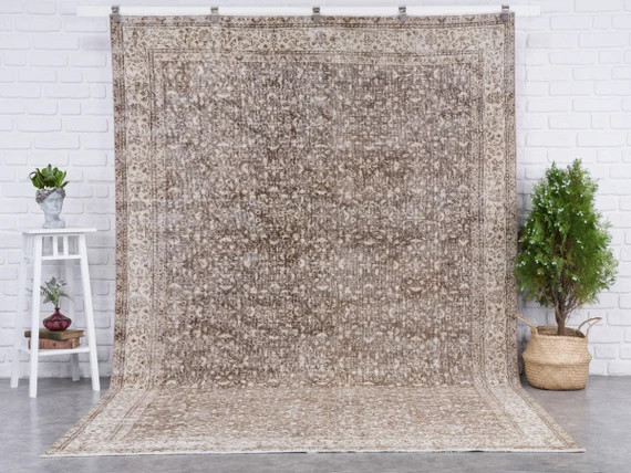 7x11 Vintage Rug Brown  Turkish Area Rug Bedroom Rug Wool | Etsy | Etsy (US)