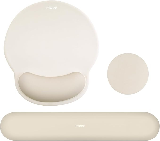 MOSISO Wrist Rest Support for Mouse Pad&Keyboard Set, Circle Curved Ergonomic Mousepad&Coaster No... | Amazon (US)