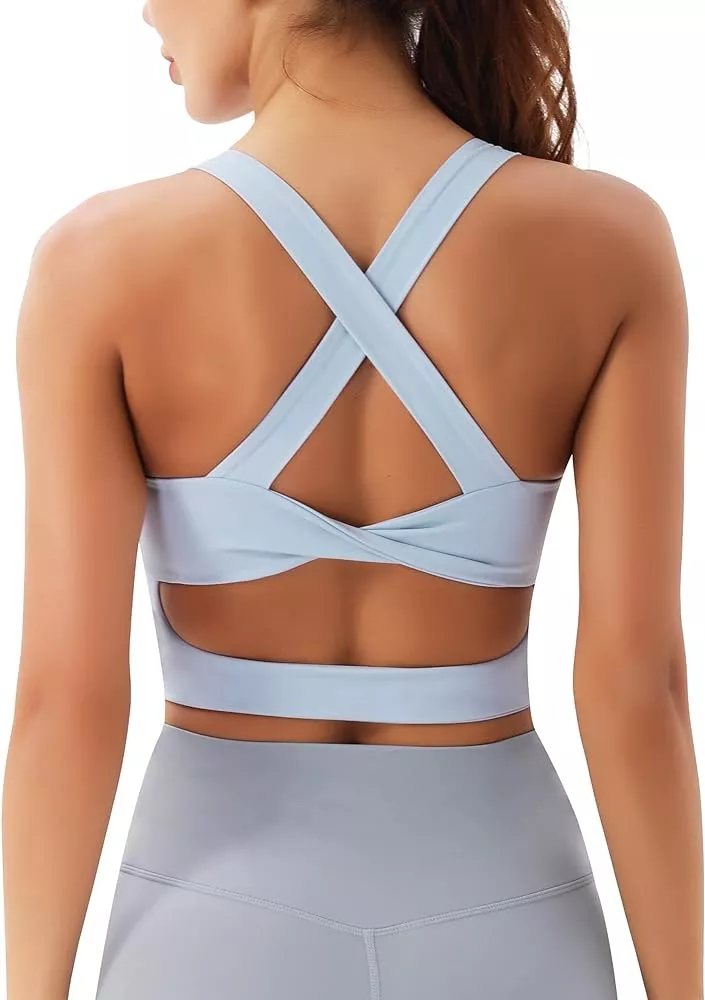LL Sports Bra For Women Criss Cross Back Padded Strappy Sports