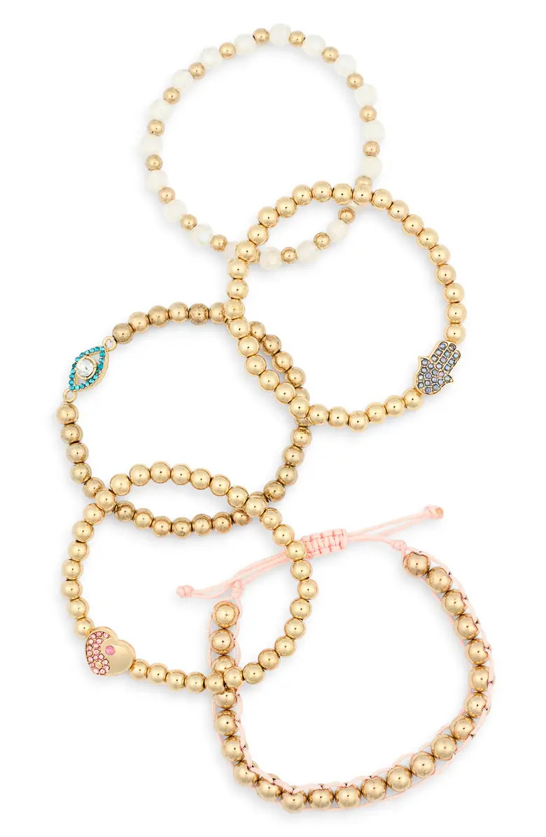 Capelli New York Kids' Assorted Set of 5 Beaded Bracelets | Nordstrom | Nordstrom