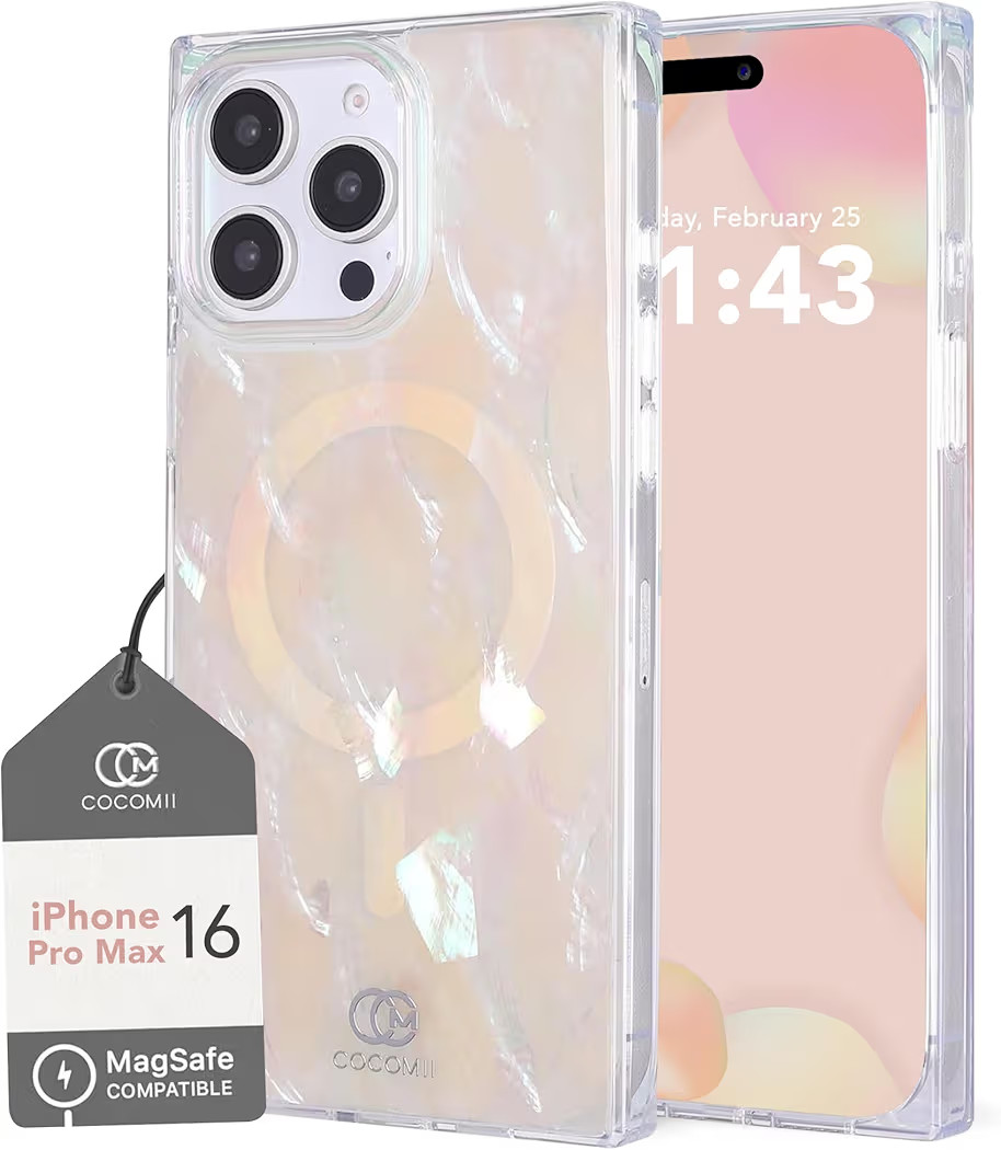 Cocomii - Rectangle Case Compatible with iPhone 16 Pro Max - Compatible with MagSafe, Real Mother... | Amazon (US)