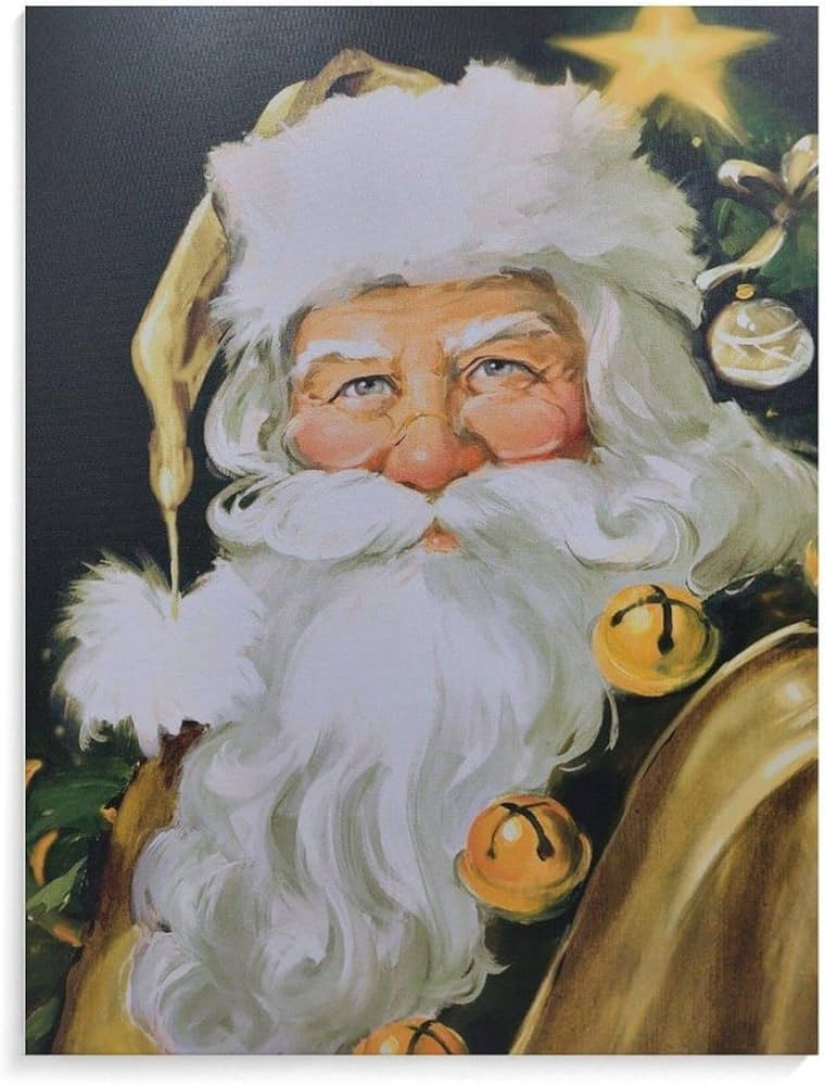Amazon.com: Berry Santa in Gray by Poster Susan Comish Art Painting Poster (2) Canvas Painting Wa... | Amazon (US)