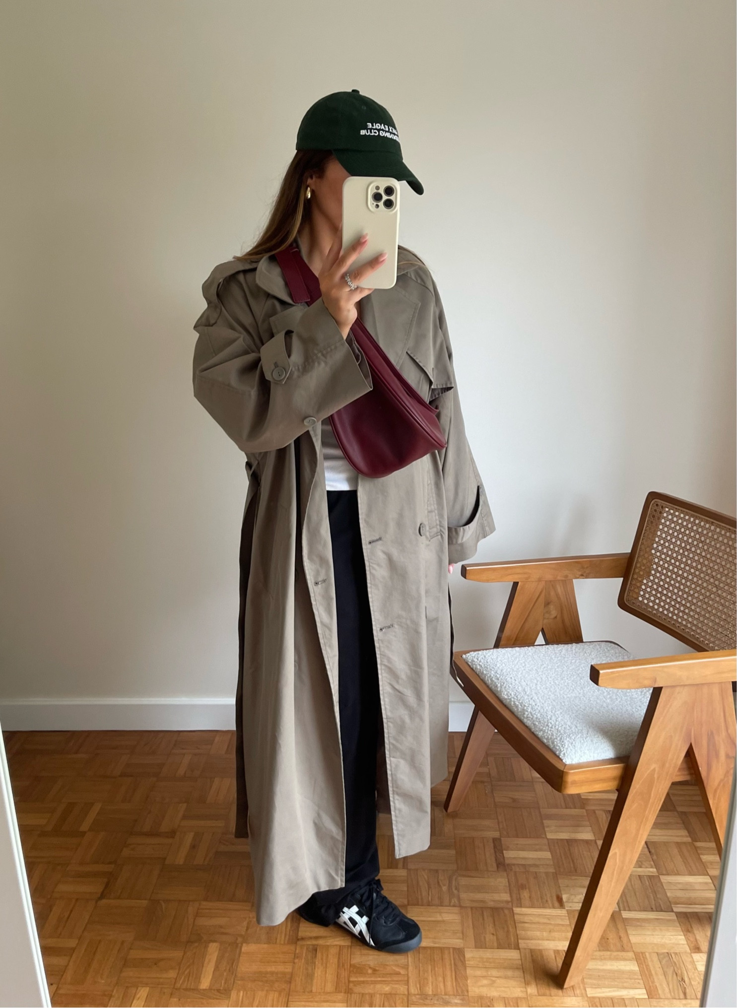 autumn winter outfit style trench coat onitsuka tigers sneakers

#LTKSeasonal