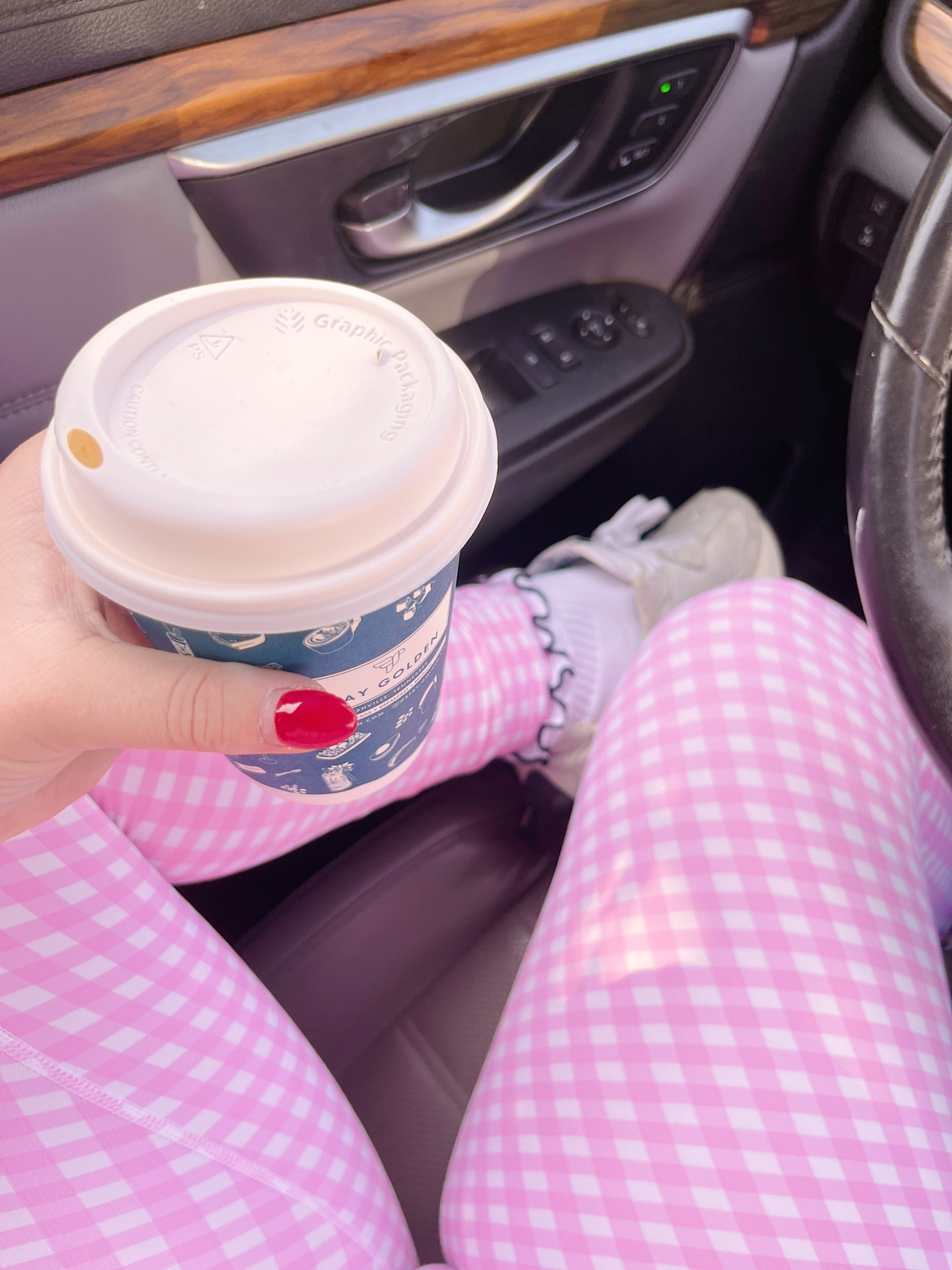 Astoria activewear pink gingham set 