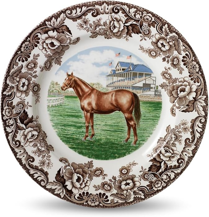Spode Woodland Dinner Plate, Thoroughbred Horse, 10.5\u201d | Made in England | Ideal Hunting Cab... | Amazon (US)