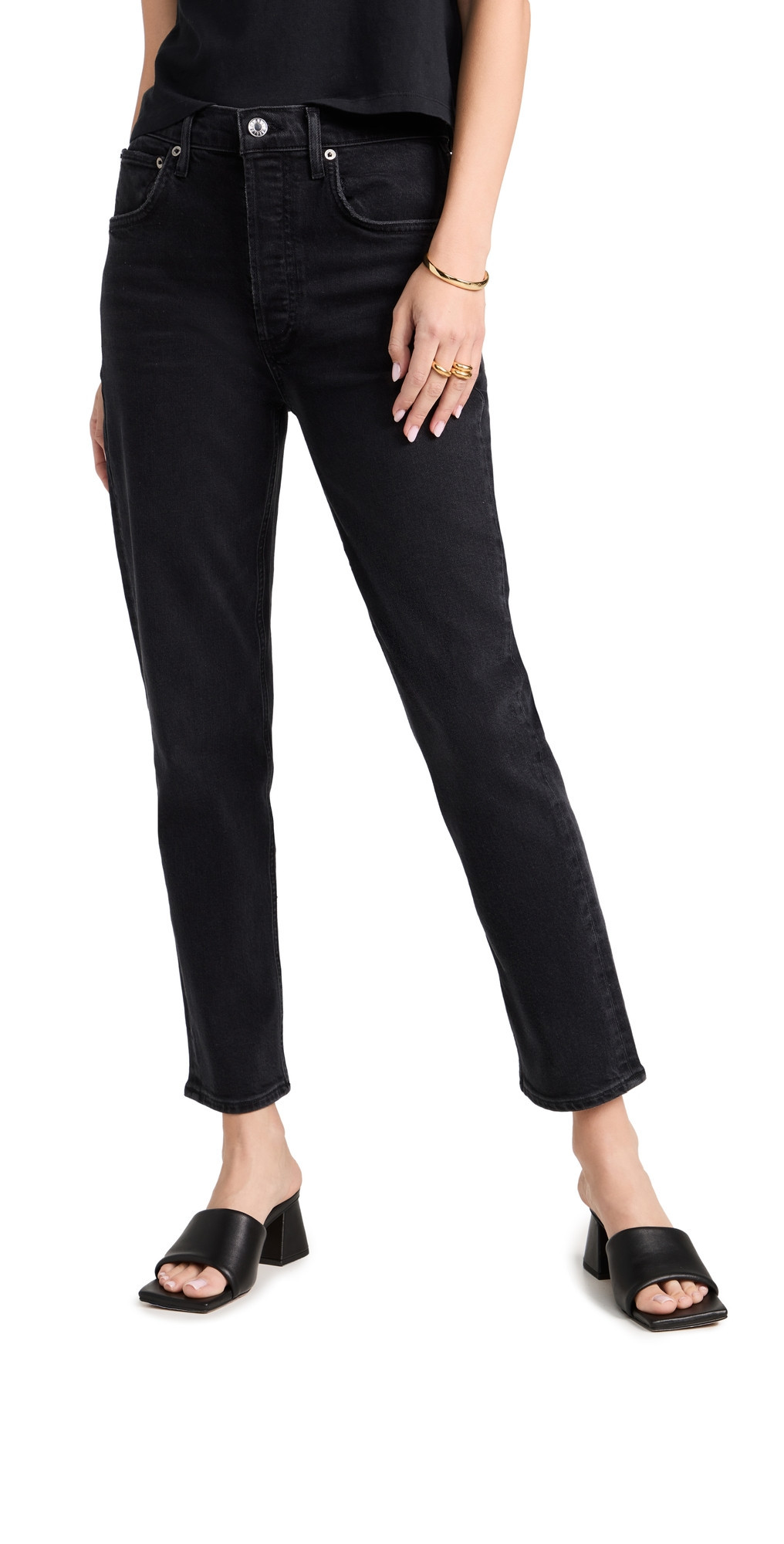 AGOLDE Riley High Rise Straight Crop Jeans Panoramic 23 | Shopbop