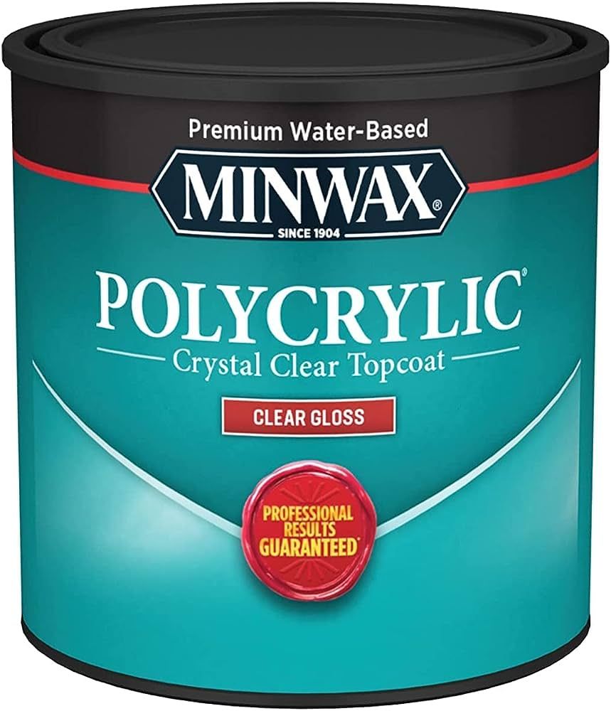 1/2 pt Minwax 25555 Clear Polycrylic Water-Based Protective Finish Gloss | Amazon (US)
