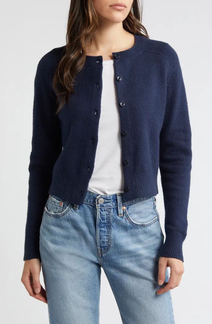 Treasure & Bond Crewneck Cotton Blend Cardigan | Nordstrom | Nordstrom