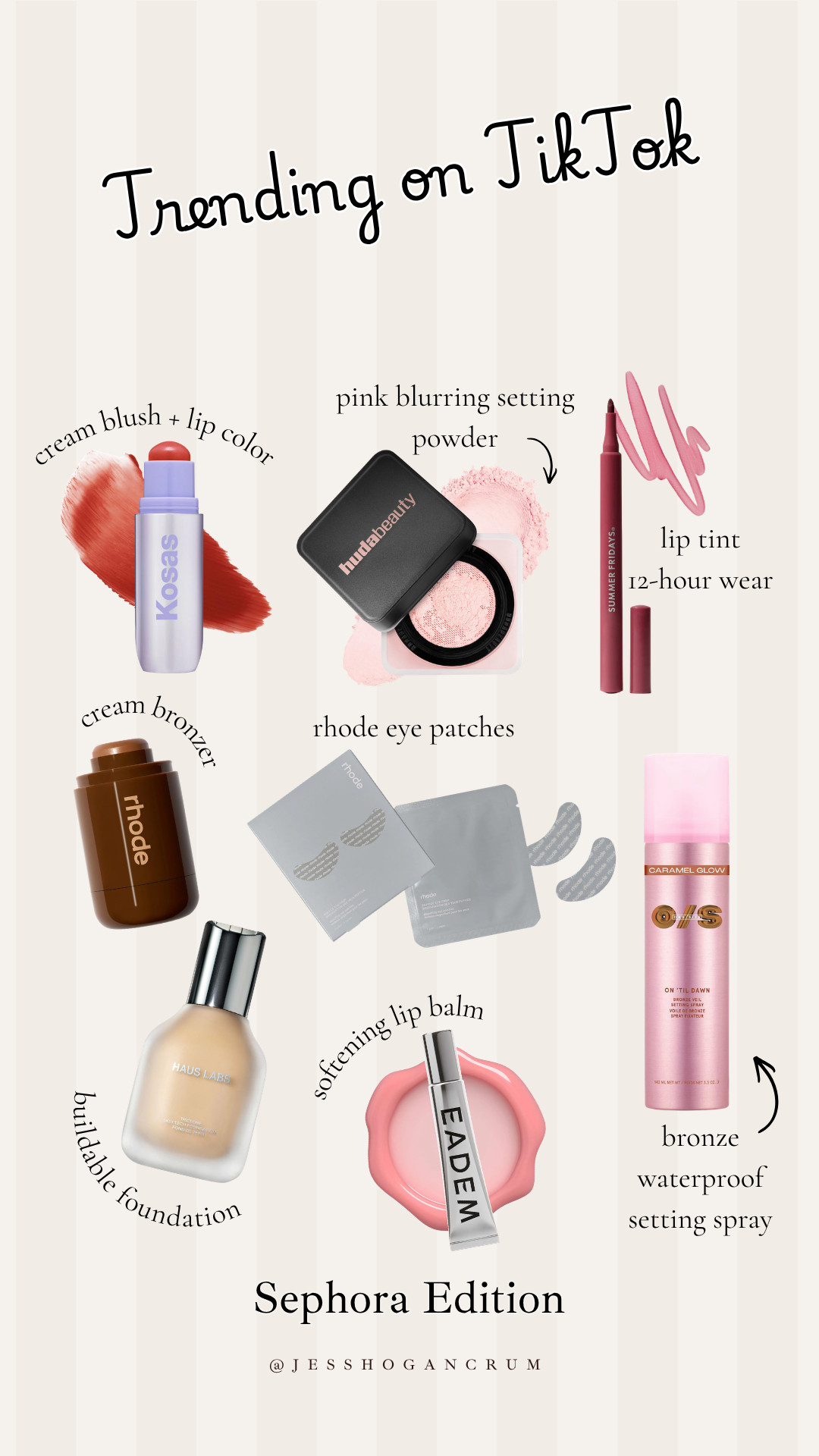Trending beauty products from Sephora 💗

one size, haus labs, eadem lip balm, summer fridays, huda beauty, kosas, rhode bronzer, trending on TikTok, Jess Cum 

 #LTKgrwm #LTKselfcare #LTKBeauty