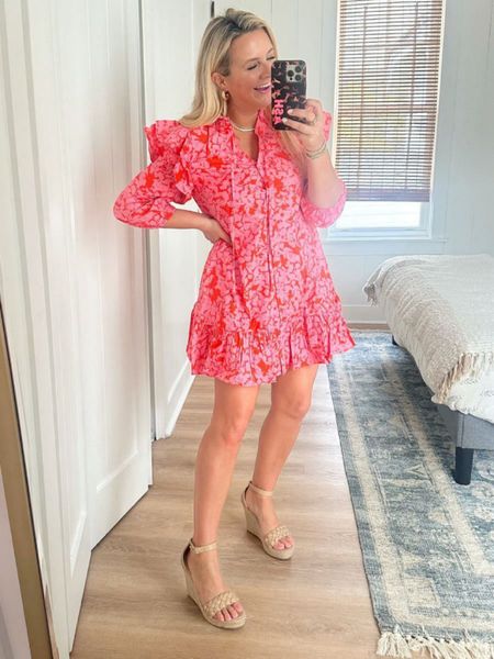 Loving this fun floral dress! Ashley is wearing the size small. Runs a tad short so if you’re taller/longer legs, size up! Use code FANCY15 to save 15% 

#LTKSeasonal #LTKsalealert #LTKstyletip