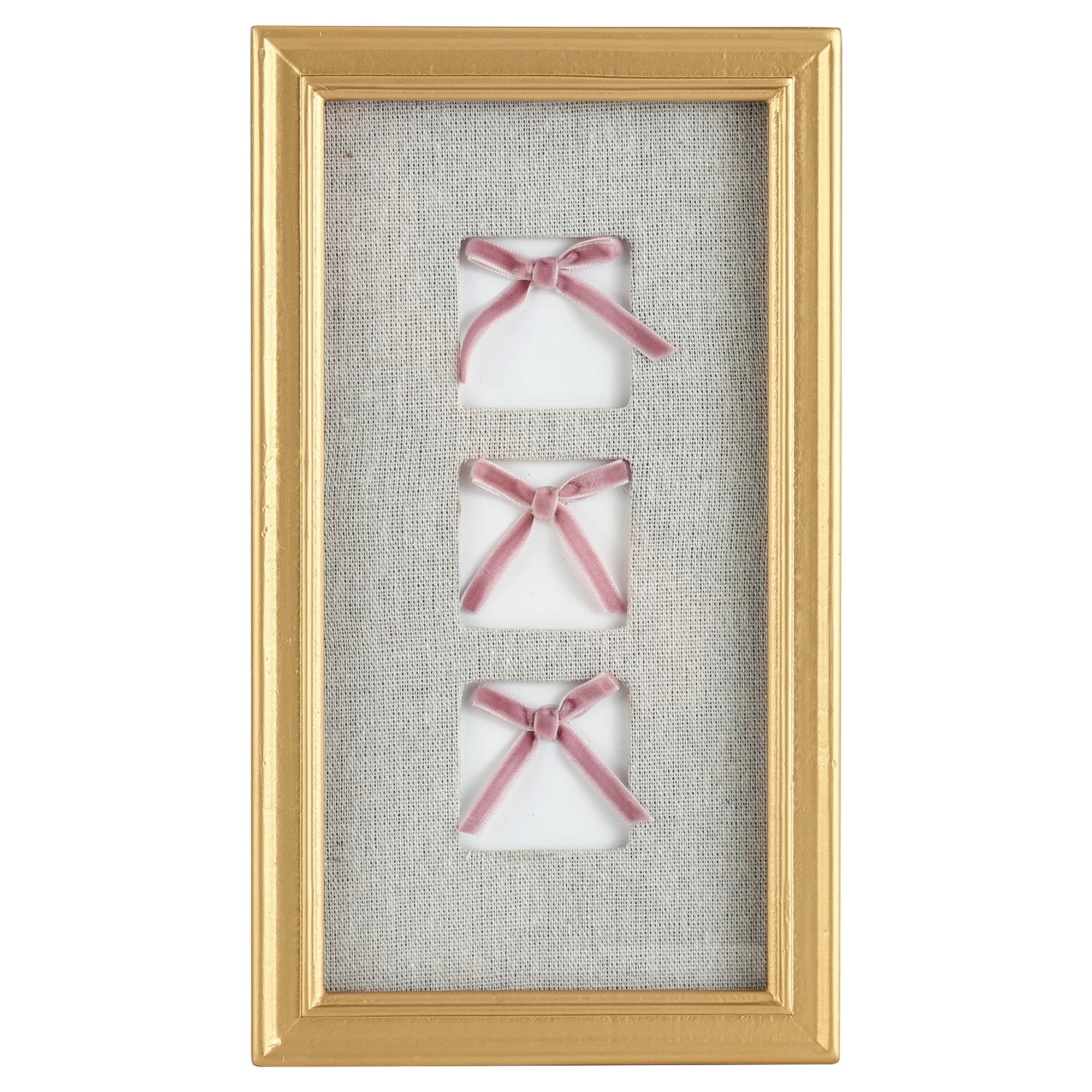 Home Decor Collection, Decorative Pink 3 Bow Framed Picture Wall Art | Walmart (US)