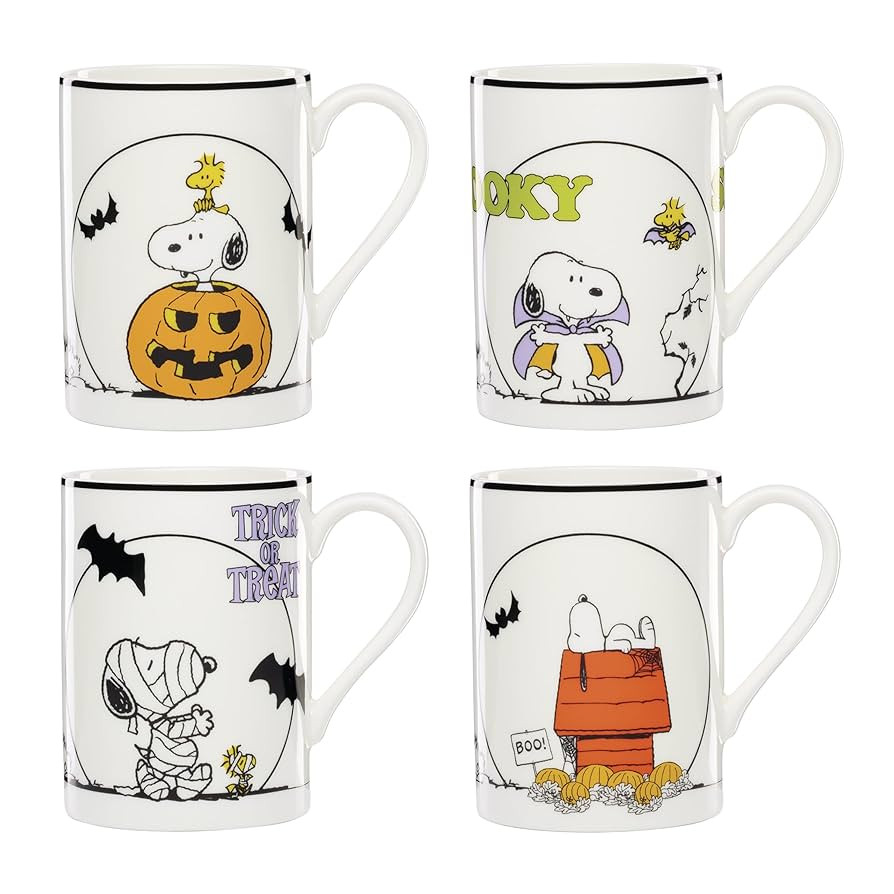 Lenox 897765 PEANUTS The Great Pumpkin Mugs, Snoopy, Set Of 4, Halloween, Service For 4 | Amazon (US)
