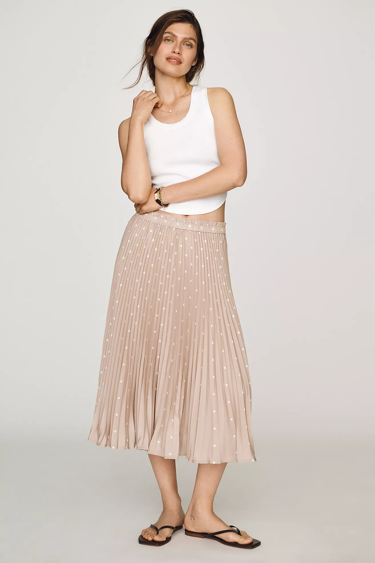 Valerie Pleated Midi Skirt by Maeve | Anthropologie (US)