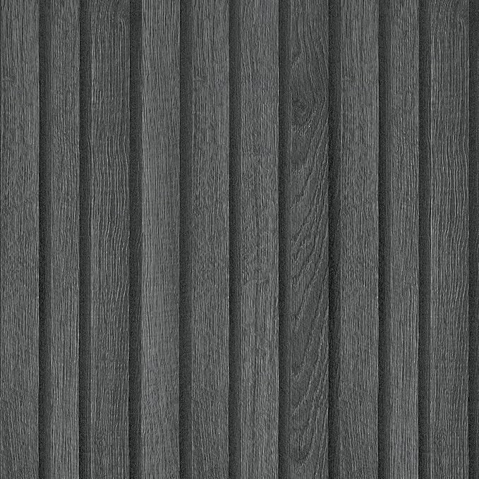 VaryPaper Black Wood Slat Wallpaper Peel and Stick Wood Grain Contact Paper for Cabinets Waterpro... | Amazon (US)