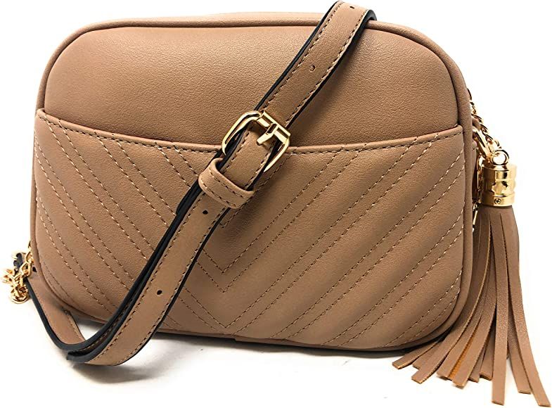 Quilted Crossbody Bag, Trendy Design Shoulder Purse | Amazon (US)