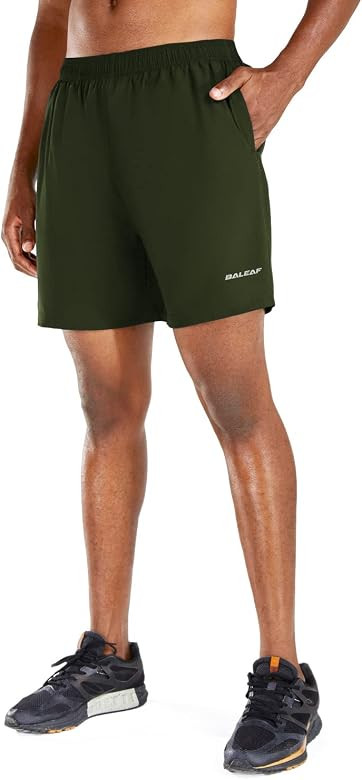 BALEAF Men's 5" Running Athletic Shorts Workout Lightweight Zipper Pocket | Amazon (US)