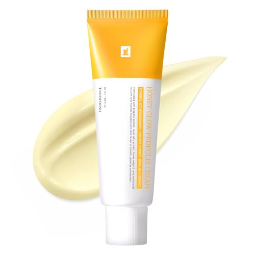 TOSOWOONG Honey Glow 47% Propolis Cream, Hydrating Facial Soothing Moisturizer with Bee Venom, Royal Jelly Extract, Vitamin C for Irritated Dry Skin, Glass Skin, Korean Skincare, 50ml / 1.69 fl.oz. | Amazon (US)