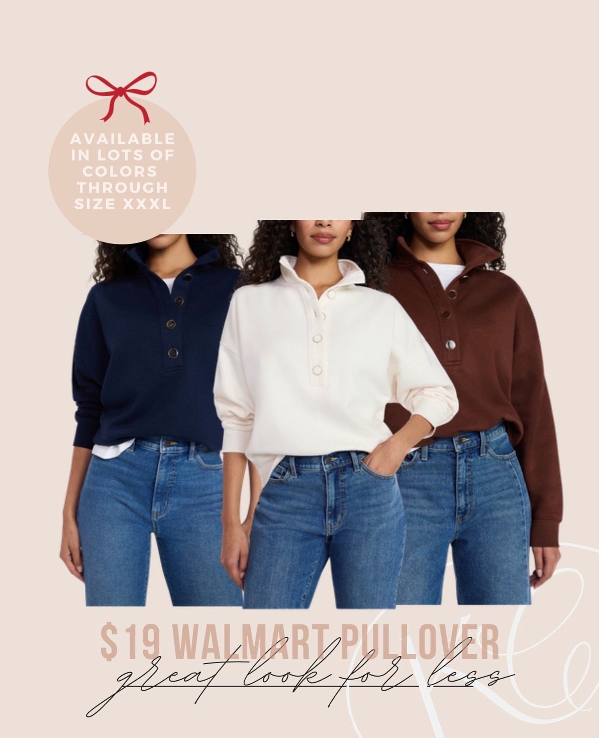 New under $20 look for less pullover from Walmart. Lots of colors available via the link, through size xxxl.

#LTKFindsUnder50 #LTKPlusSize #LTKMidsize