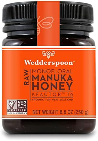 Wedderspoon Raw Premium Unpasteurized Manuka Honey, KFactor 16, 8.8 Oz | Amazon (US)