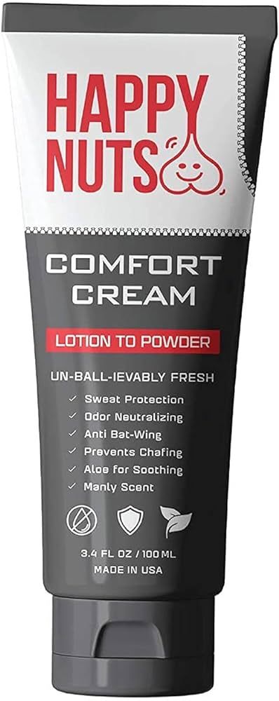Happy Nuts Comfort Cream Deodorant For Men: Anti-Chafing Sweat Defense, Odor Control, Aluminum-Fr... | Amazon (US)