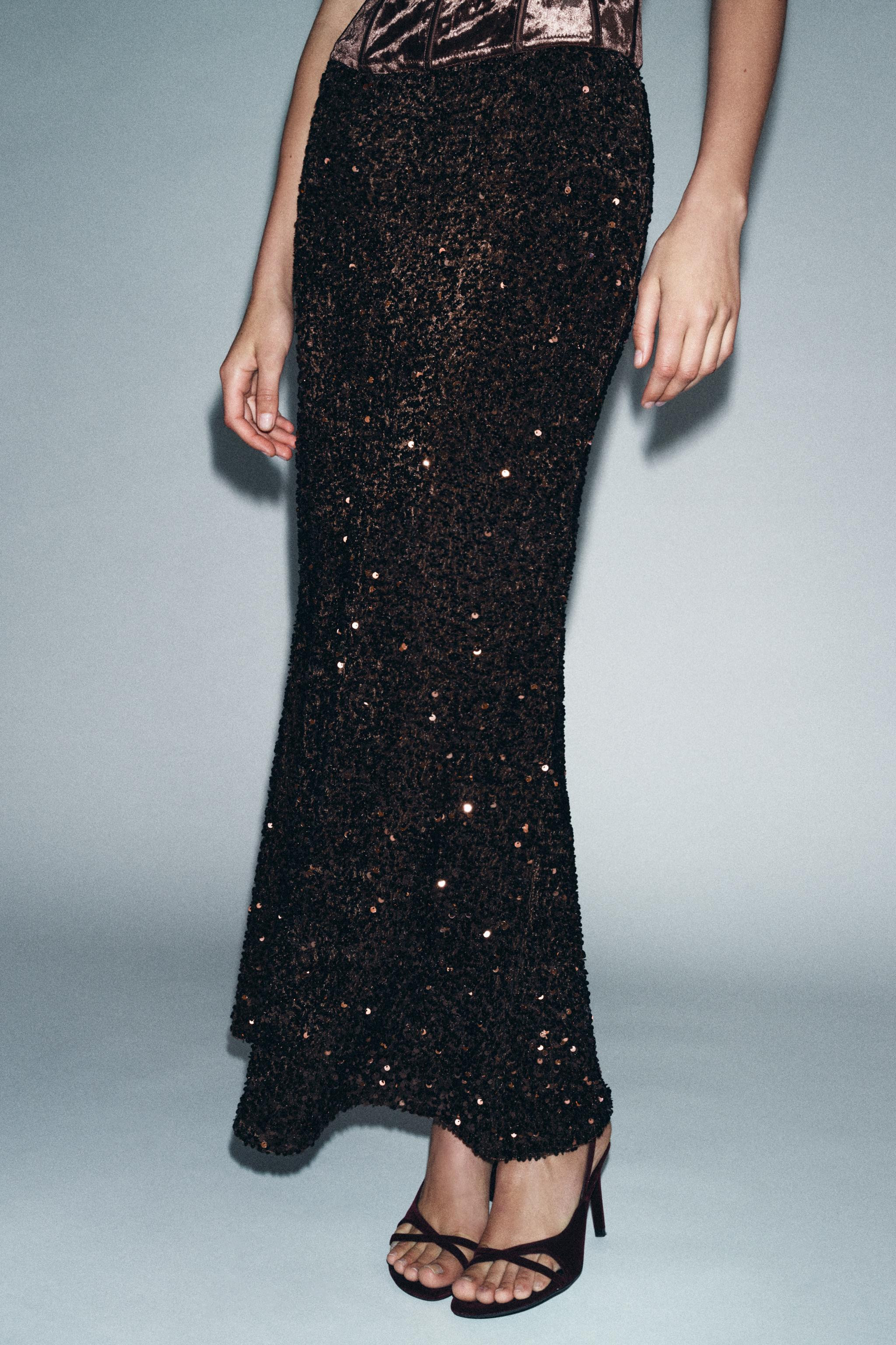 LONG sequin SKIRT | Zara UK