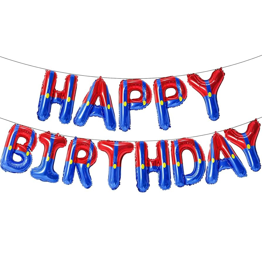 GoGoGoodie Super Bros Happy Birthday Banner Balloons Game Theme Party Backdrop Decorations for Ki... | Amazon (US)