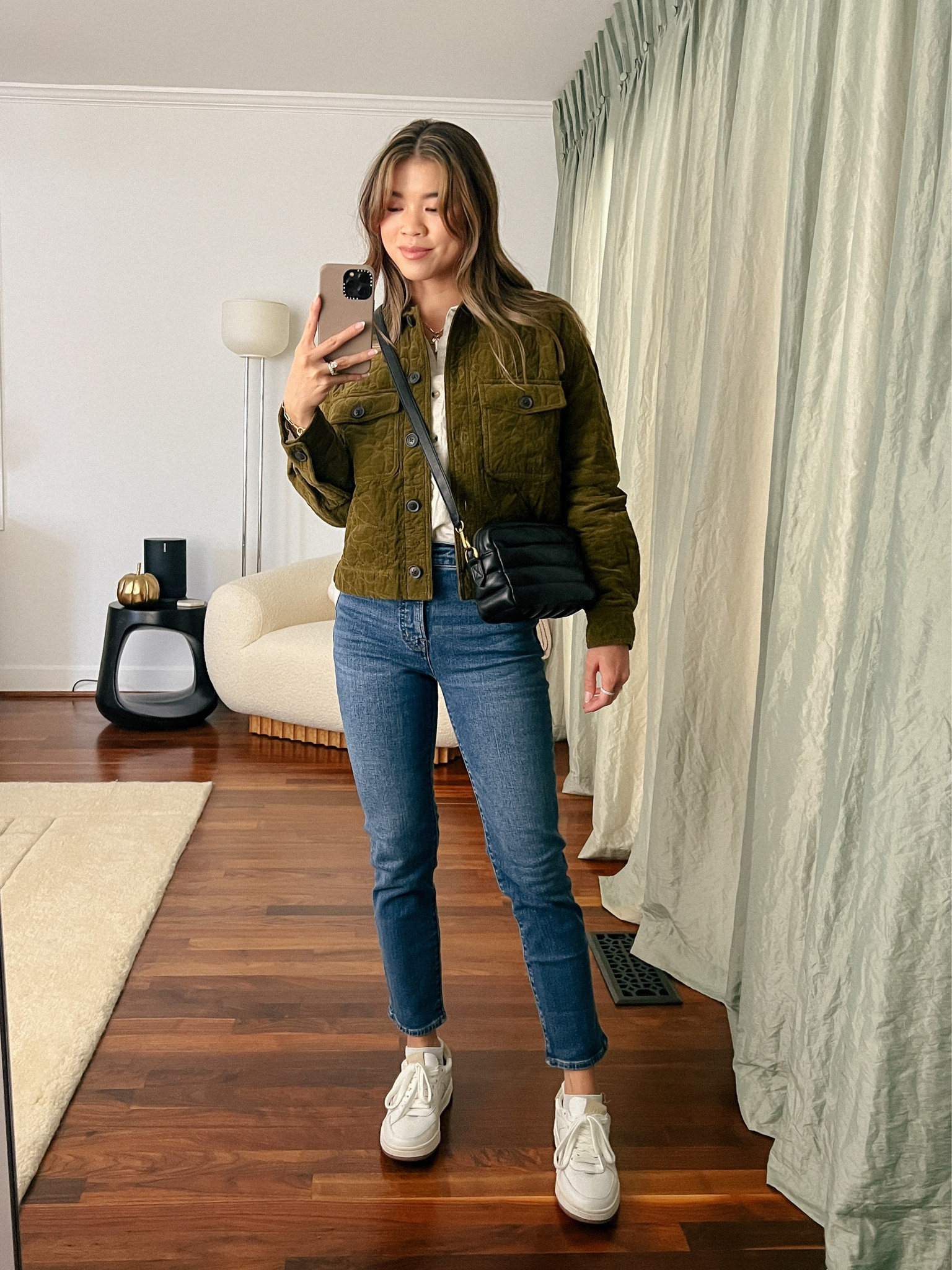 Madewell corduroy quilted jacket and dark denim jeans with white sneakers and a black crossbody purse!

#fall
#fallfashion
#falloutfits
#fallstyle
#winter
#winterfashion
#winteroutfits
#winterstyle
#businesscasual
#madewell
#denim
#whitesneakers
#shacket

#LTKworkwear #LTKstyletip #LTKSeasonal