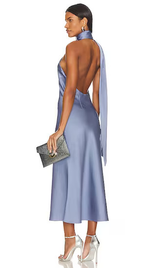 Vivica Dress in Florentine Blue | Dusty Blue Dress Midi Blue Dress Midi Revolve Outfits Revolve Fall | Revolve Clothing (Global)