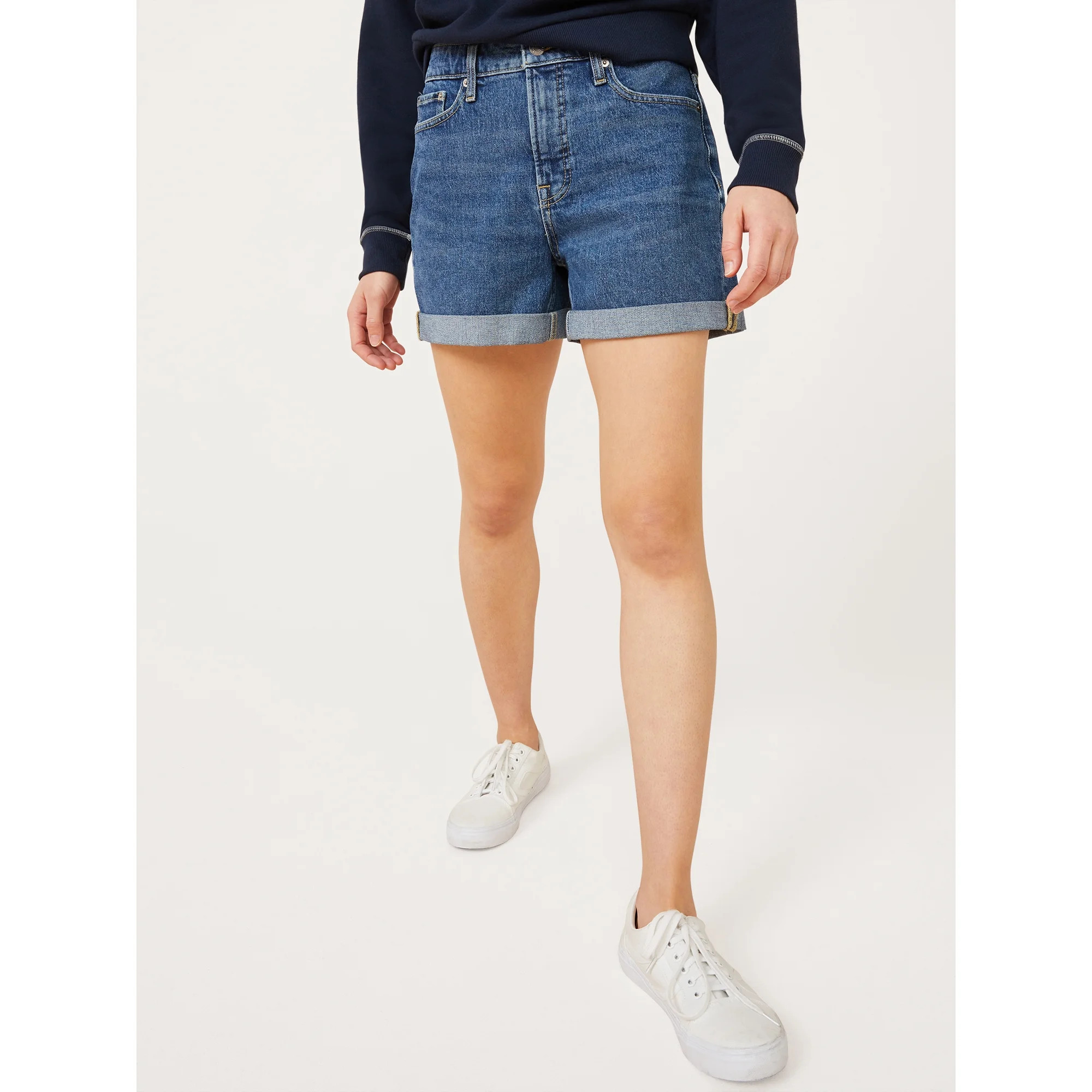 Free Assembly Women’s Rolled Cuff Jean Shorts | Walmart (US)