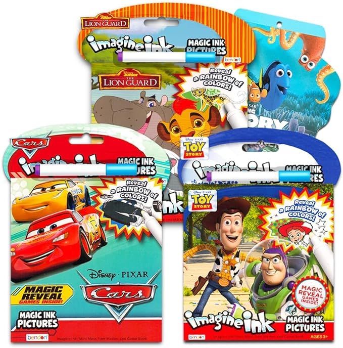Disney Pixar Magic Ink Coloring Book Super Set - 3 Imagine Ink Books Featuring Toy Story, Lion Gu... | Amazon (US)