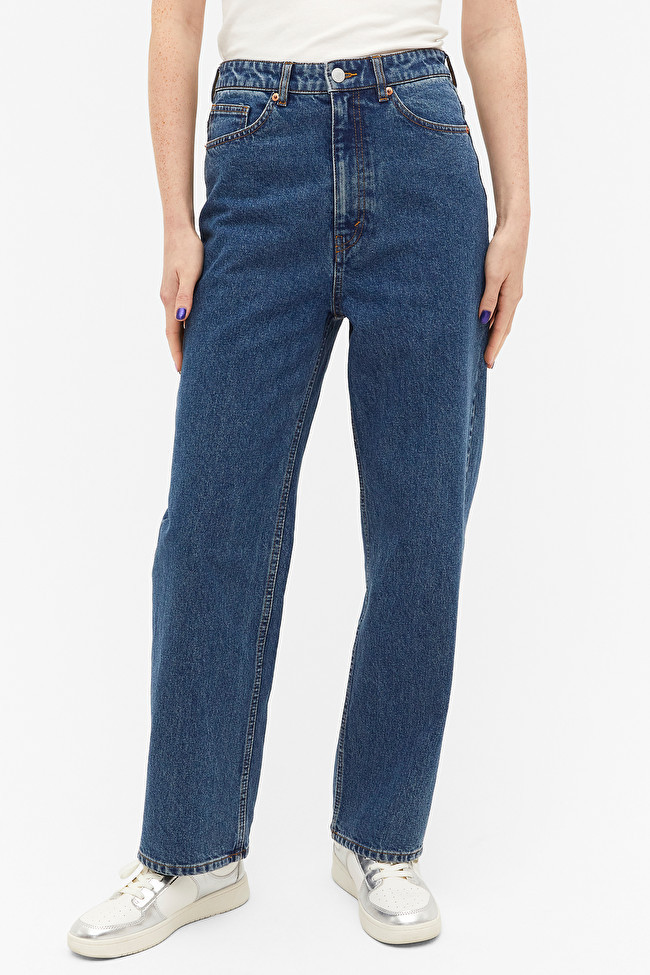 Zami extra high waist straight black jeans | Monki