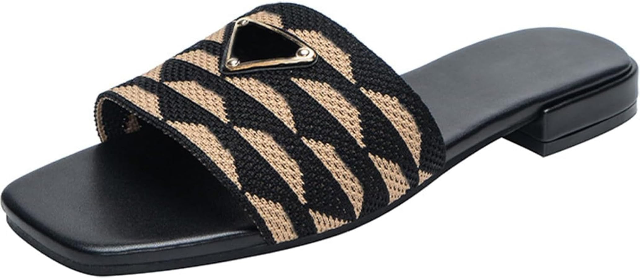 Women's Flat Sandals Comfort Slip-On Embroidered Strap, Non-Slip Sole Slide Sandals for Summer Be... | Amazon (US)
