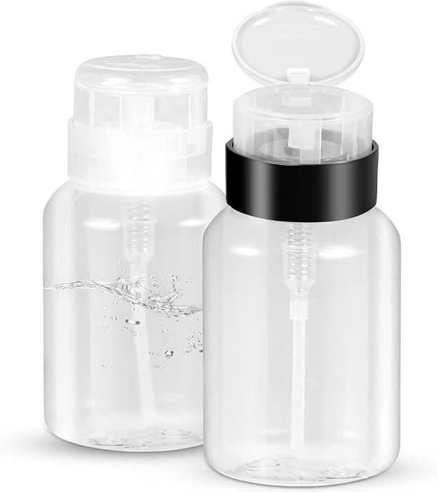 Nail Polish Remover Pump, YAMYONE 2 Pack Acetone Pump Dispenser, Alcohol Dispenser Push Down Empt... | Amazon (US)