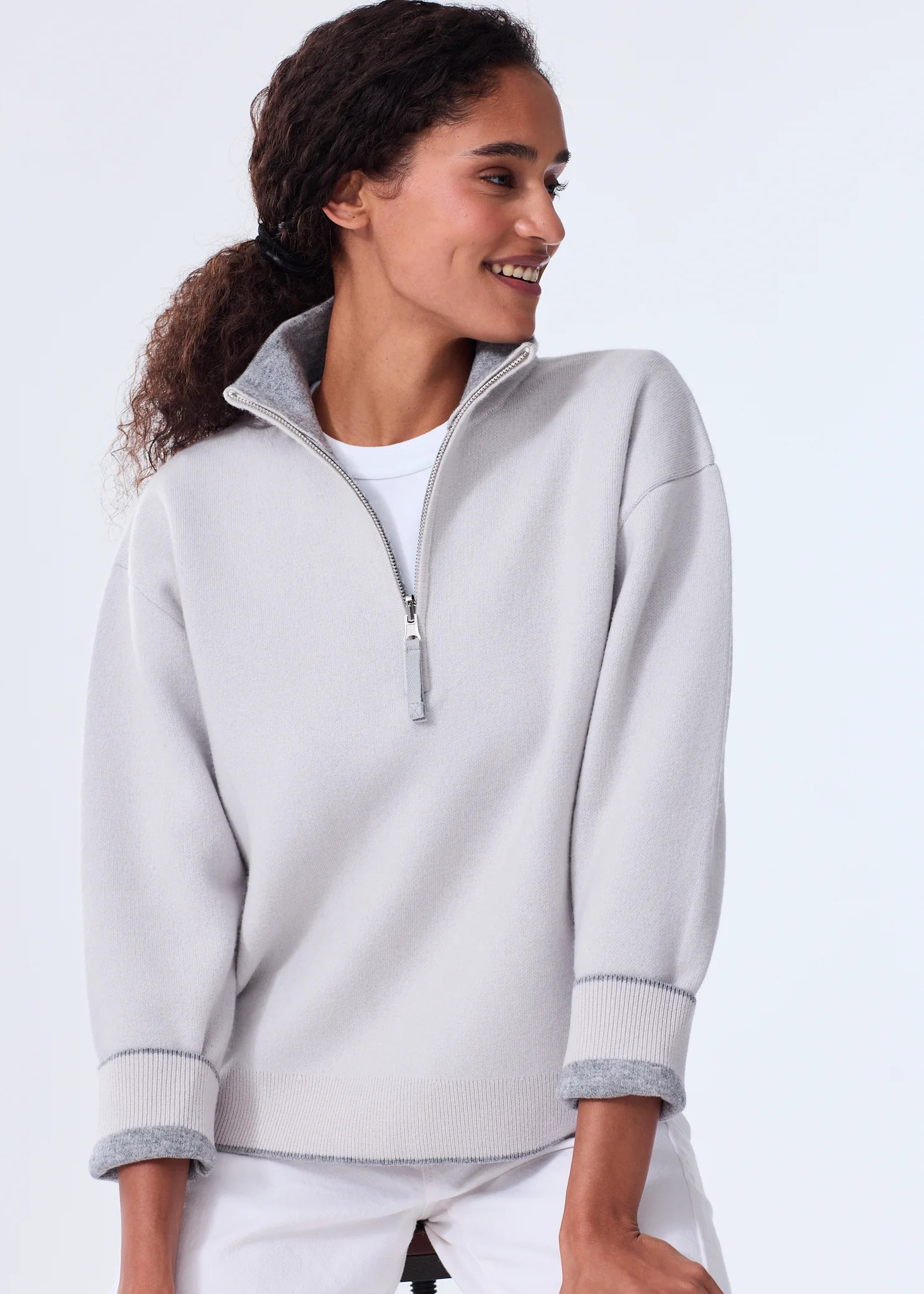 The Double Faced Zip-Up Sweater | Alice Walk
